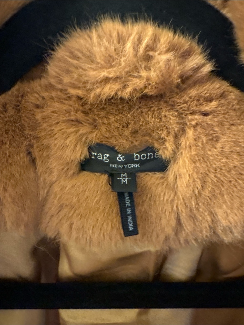 rag & bone Kacy Faux Fur Bomber in Camel - Picture 2 of 4